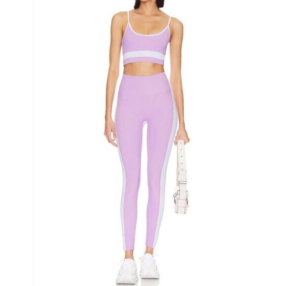 NWT Beach Riot Color-Block Legging Orchid Bloom Purple White- Size XS - Picture 2 of 10